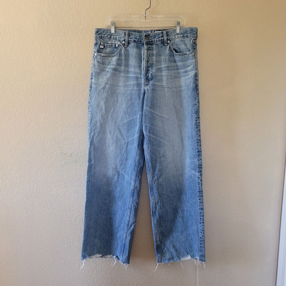 AG Adriano Goldschmied Billie Relaxed Straight Jeans Medium Wash 31 100% Cotton